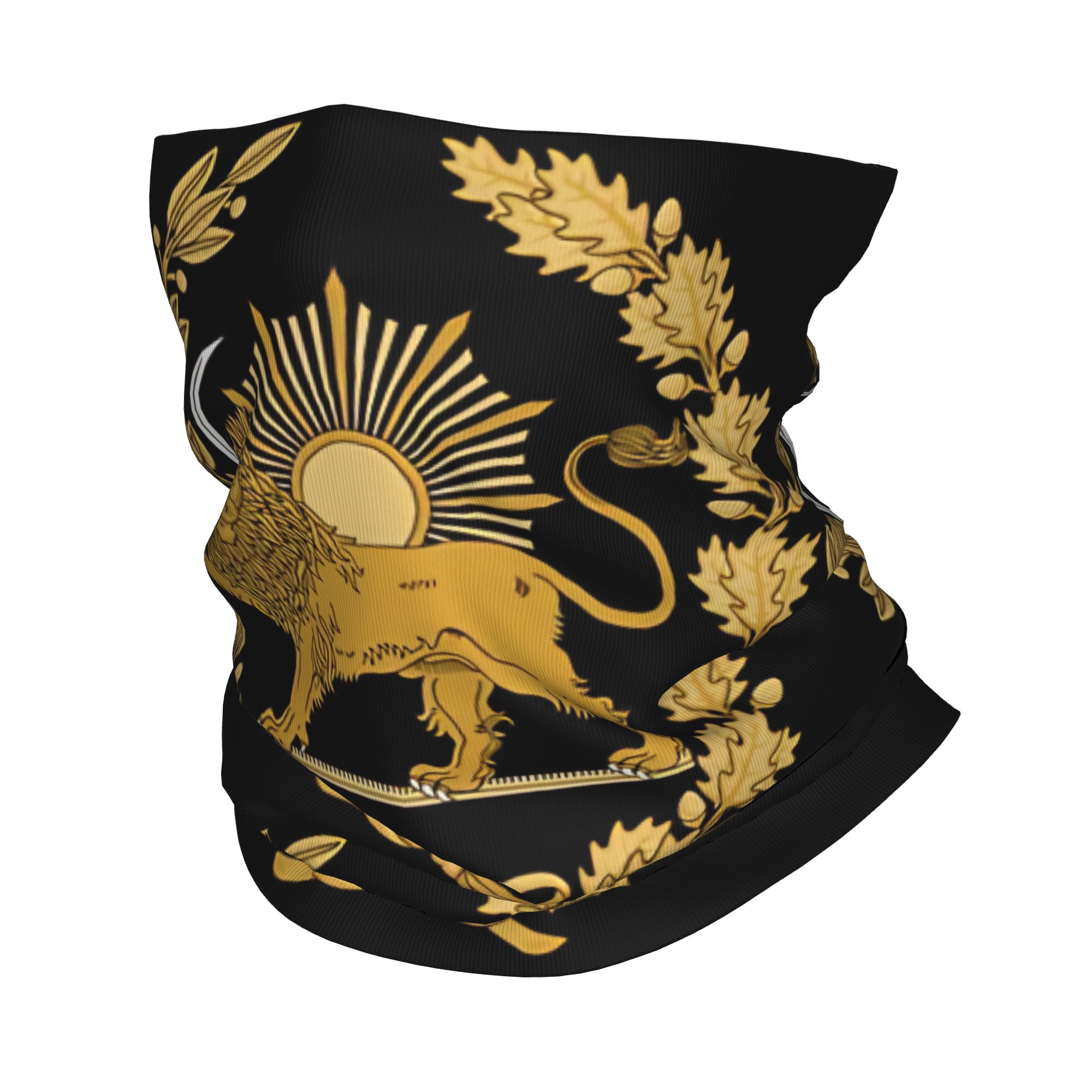 Neck Warmer Balaclava - ผ้าปิดหน้าลายสิงโตและพระอาทิตย์ของเปอร์เซีย อิหร่าน ผ้าคลุมหน้าตลกๆ สำหรับปั่นจักรยาน เดินป่า ตั้งแคมป์