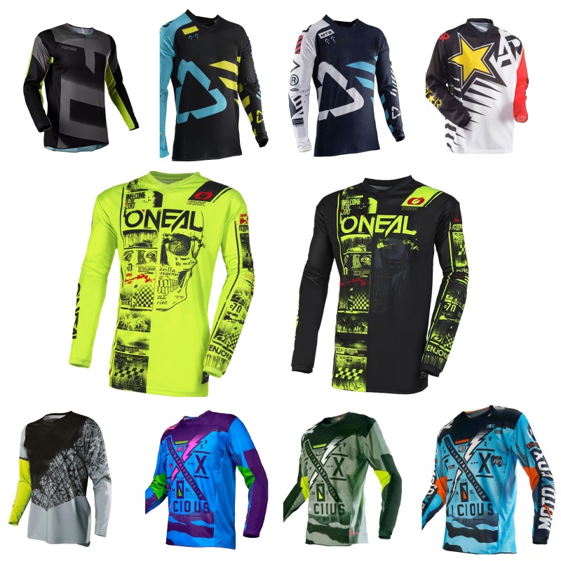 Motorcycle Gear Sleeve - เสื้อมอเตอร์ครอสระบายอากาศได้ดี แห้งเร็ว สำหรับผู้ชายและผู้หญิง เสื้อสำหรับขี่มอเตอร์ไซค์วิบาก MX เสื้อสำหรับปั่นจักรยานเสือภูเขาแบบดาวน์ฮิลล์