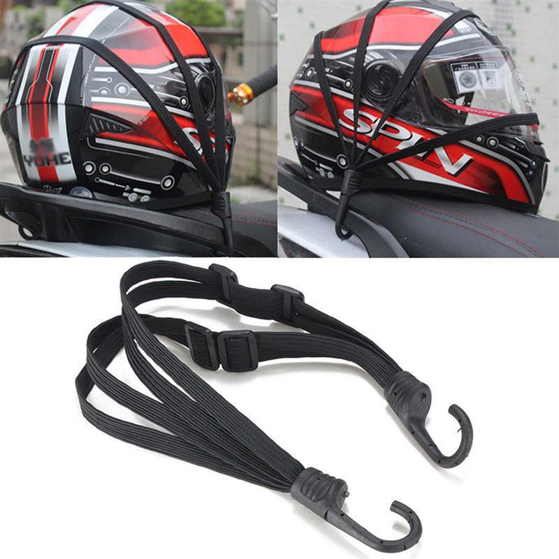 Motorcycle Gear Helmets - Universal 60 ซม.สายรัดกระเป๋าเดินทางรถจักรยานยนต์ Moto หมวกกันน็อกเกียร์คงที่ยืดหยุ่นหัวเข็มขัดเชือกความแข็งแรงสูง Retractable