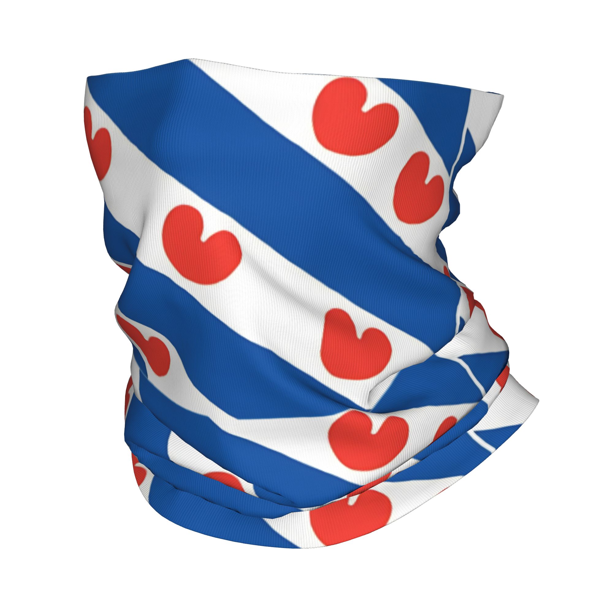 Neck Warmer Balaclava - ผ้าพันคอแบบมีลายธงชาติฟรีสแลนด์ หน้ากากปั่นจักรยานสไตล์วินเทจ หน้ากากสำหรับวิ่ง หน้ากากสำหรับเดินทาง ป้องกันรังสียูวี บาลาคลาวา
