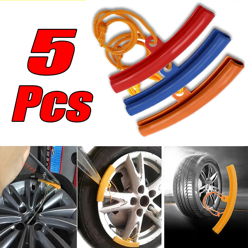 Motorcycle Gear Jammer - 5 ชิ้นรถยนต์รถจักรยานยนต์ล้อยามขอบป้องกันสีแดงจักรยานรถล้อขอบป้องกันเปลี่ยนยางยามเปลี่ยนยางเครื่องมือป้องกัน