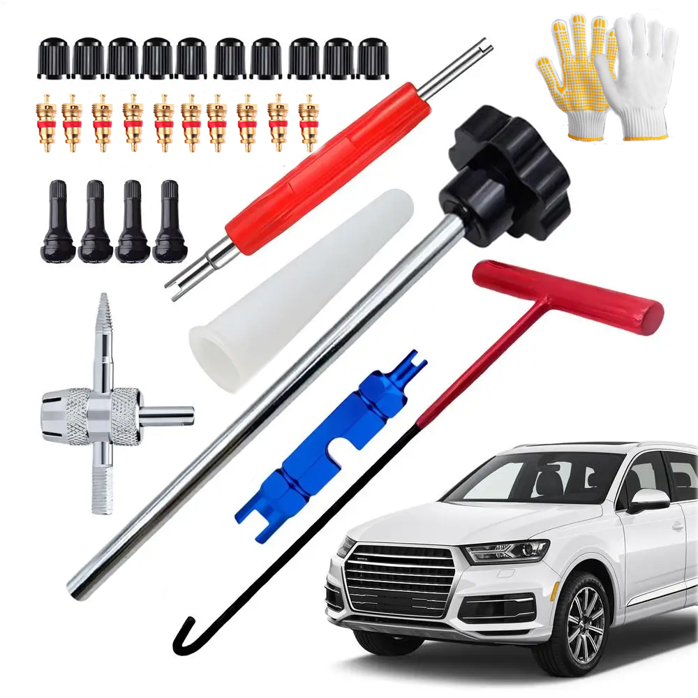 Motorcycle Gear Jammer - ชุดเครื่องมือเปลี่ยนวาล์วยางรถยนต์/มอเตอร์ไซค์/จักรยาน 3/31 ชิ้น - ชุดเปลี่ยนและติดตั้งก้านวาล์วได้ง่าย