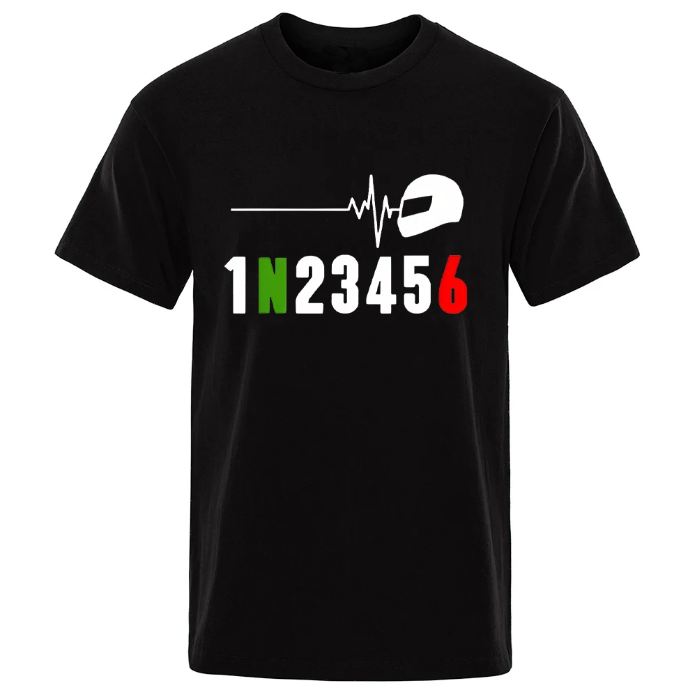 Motorcycle Gear Sleeve - 1N23456 รถจักรยานยนต์เกียร์ Heartbeat T เสื้อผู้ชาย Tee