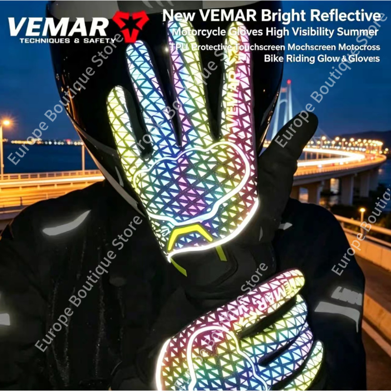 Motorcycle Gear Sleeve - ถุงมือมอเตอร์ไซค์ฤดูร้อน VEMAR รุ่นใหม่ ปี 2026 สะท้อนแสง
