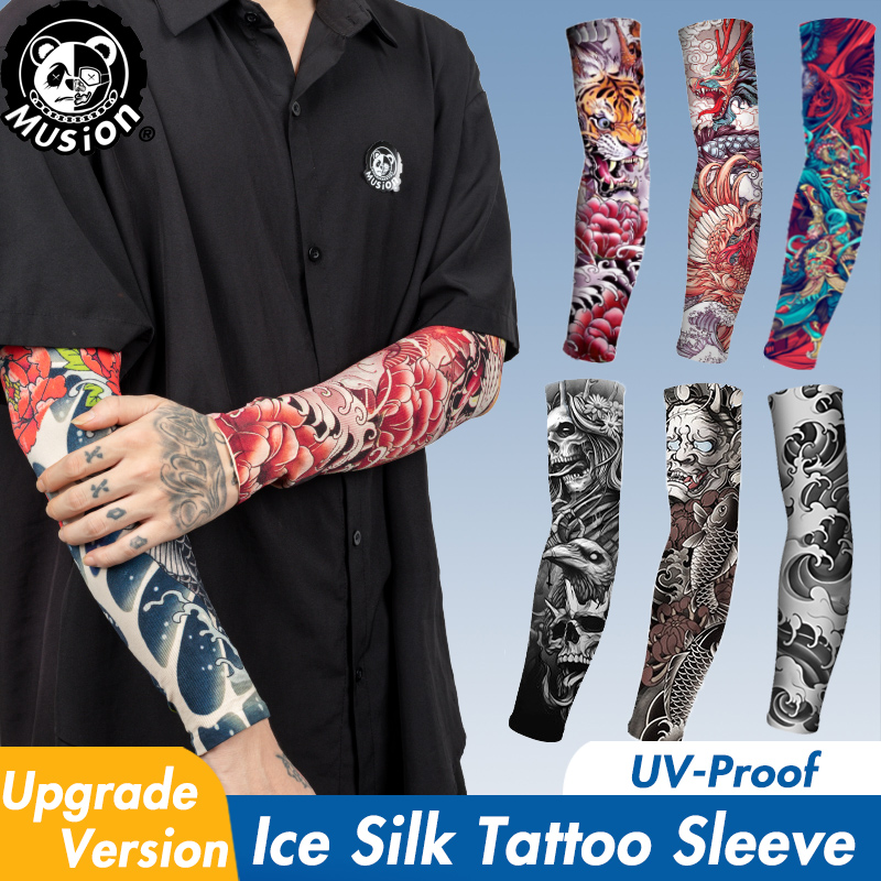 Musion ใหม่ไม่มีรอยต่อแขนสักป้ - Motorcycle Gear Sleeve บทวิจารณ์และราคา