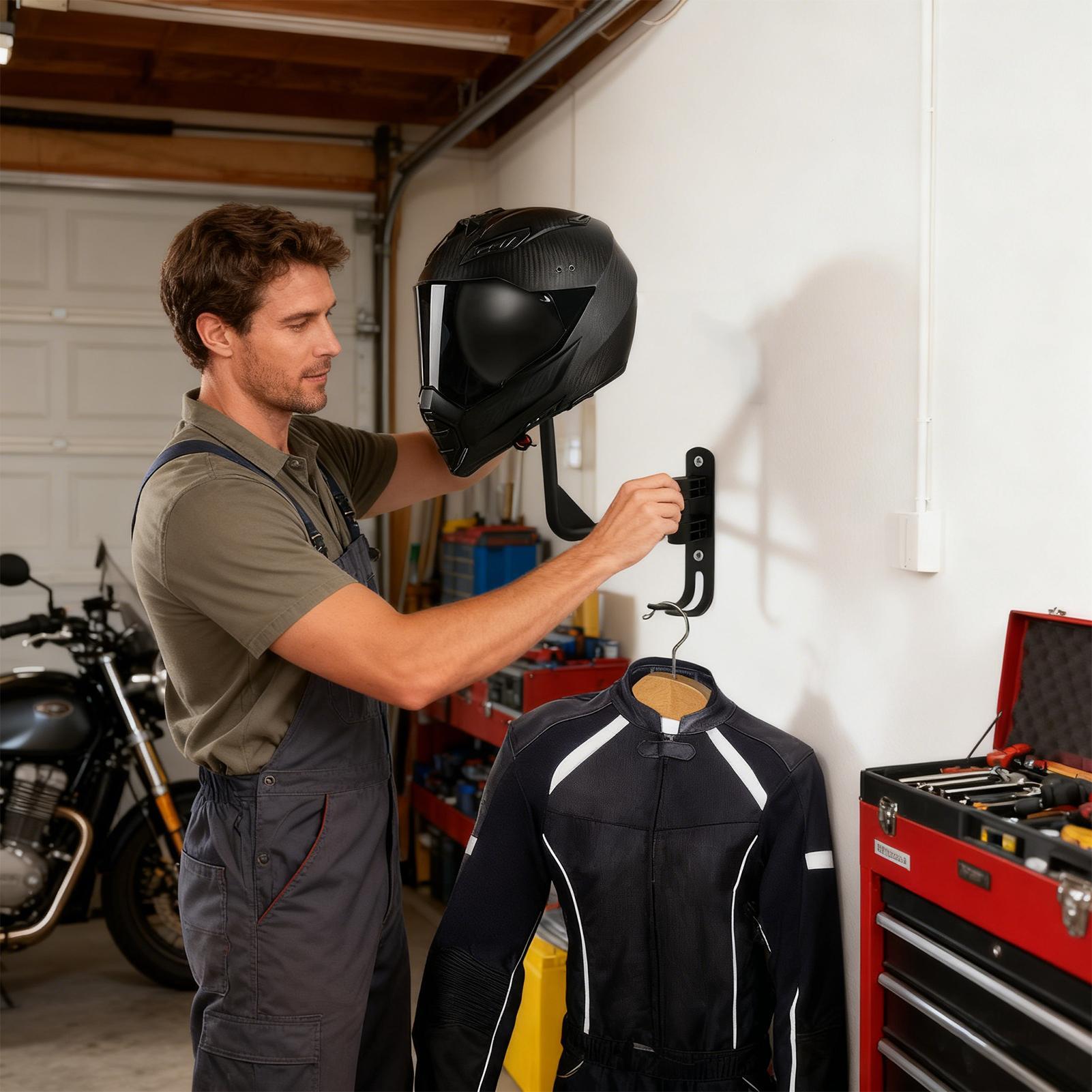 ที่แขวนหมวกกันน็อคติดผนัง ที่จ - Motorcycle Gear Rack บทวิจารณ์และราคา
