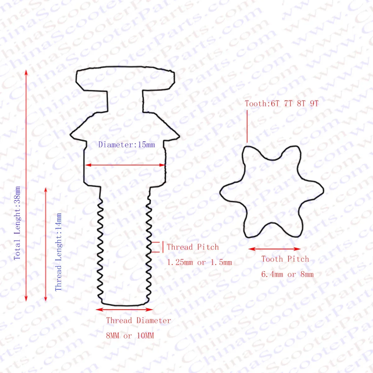 6T 7T 8T 9T 25H T8F M8 M10 คลั - Motorcycle Gear Rack บทวิจารณ์และราคา