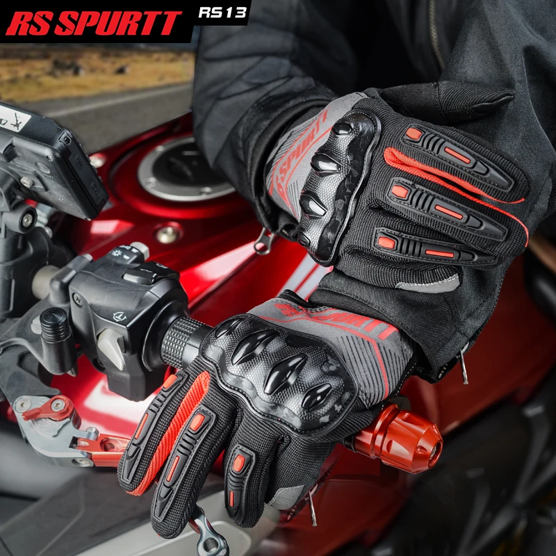 ถุงมือมอเตอร์ไซค์แบบเต็มนิ้ว R - Motorcycle Gear Mesh บทวิจารณ์และราคา