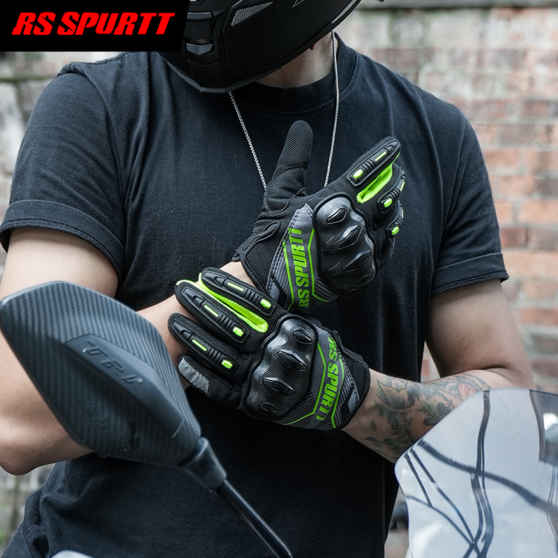 ถุงมือมอเตอร์ไซค์แบบเต็มนิ้ว R - Motorcycle Gear Mesh บทวิจารณ์และราคา